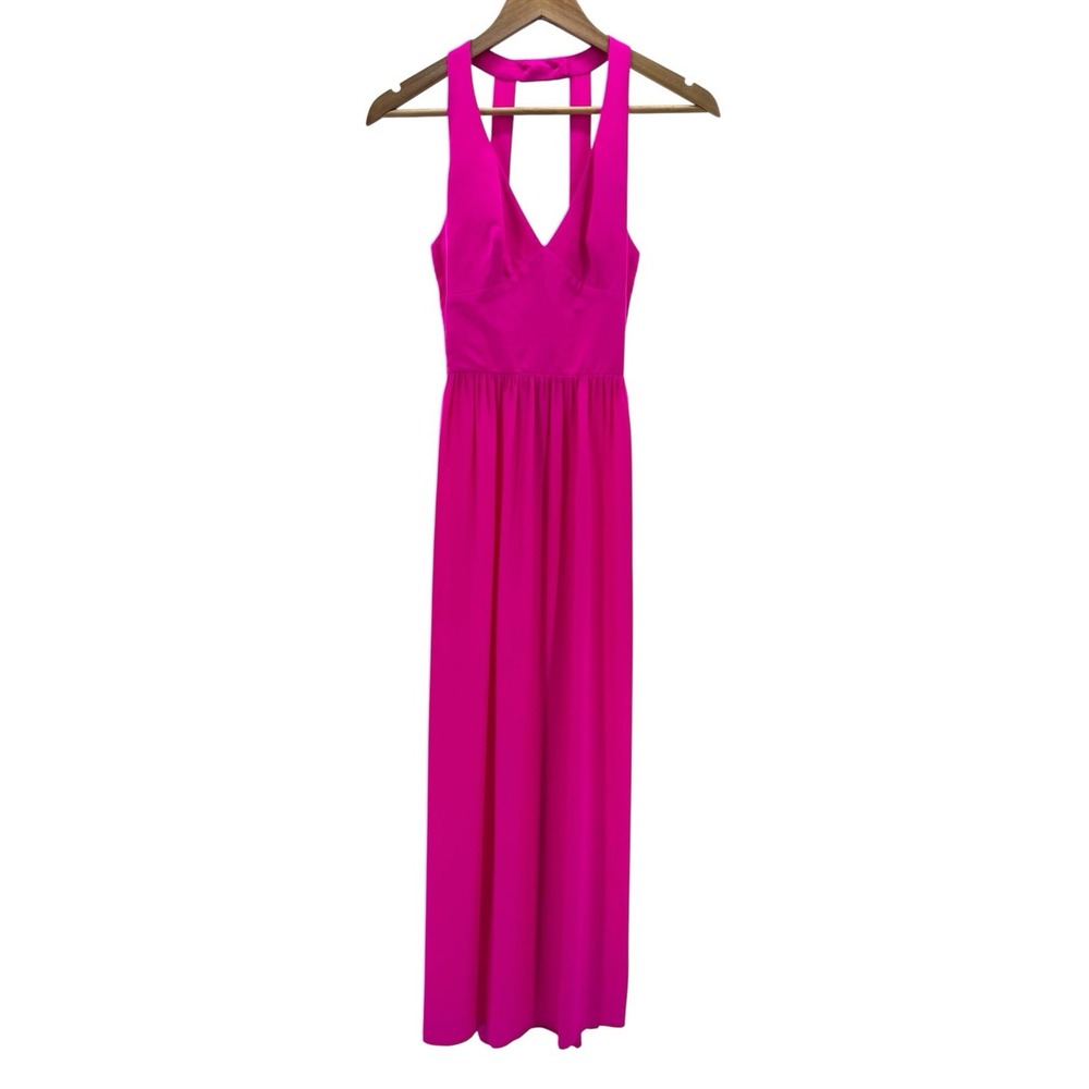 Amanda Uprichard Silk Maxi Dress Pink Strappy Backless S Luxury Resortwear